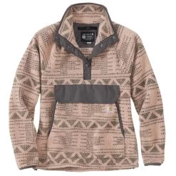 'Carhartt' Women's Fleece 1/4 Relaxed Fit Fleece Jacket - Taupe Aztec