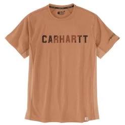 'Carhartt' Men's Force® Relaxed Fit Midweight Block Logo T-Shirt - Dusty Orange