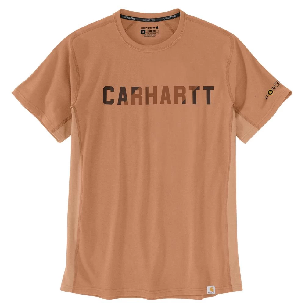 'Carhartt' Men's ForceĀ® Relaxed Fit Midweight Block Logo T-Shirt - Dusty Orange