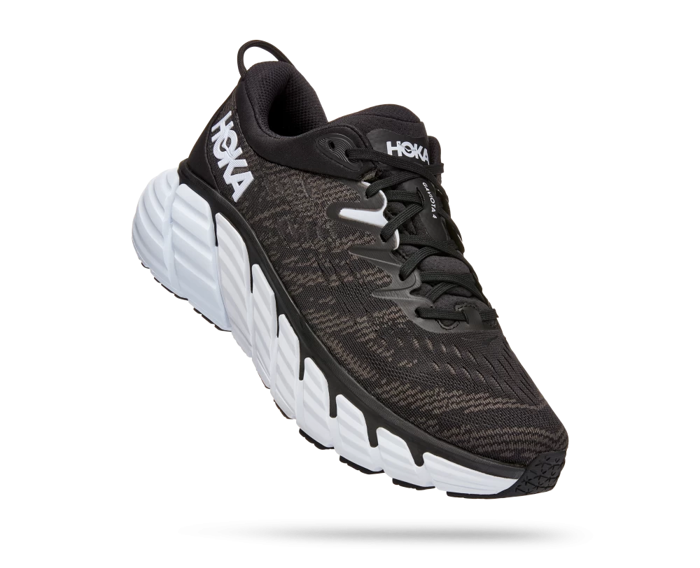 'HOKA' Women's Gaviota 4 - Black / White (Wide)