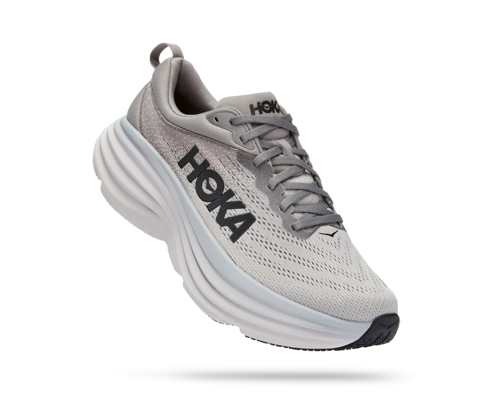 'HOKA' Men's Bondi 8 - Sharkskin / Harbor Mist (X-Wide)
