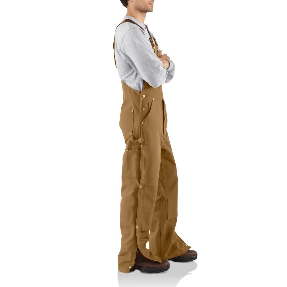 'Carhartt' Men's Unlined Duck Zip To Thigh Bib Overall - Carhartt Brown - Image 3